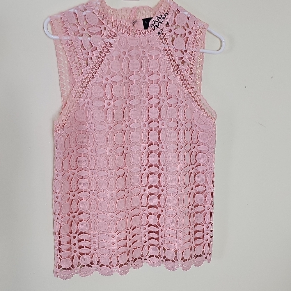Laundry By Shelli Segal Pink Lace Blouse
